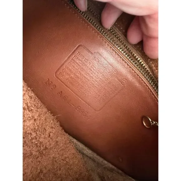 Vintage 90s Coach Prairie Bag 9954 British Tan Leather Flap Turnlock Crossbody B - Picture 6 of 14